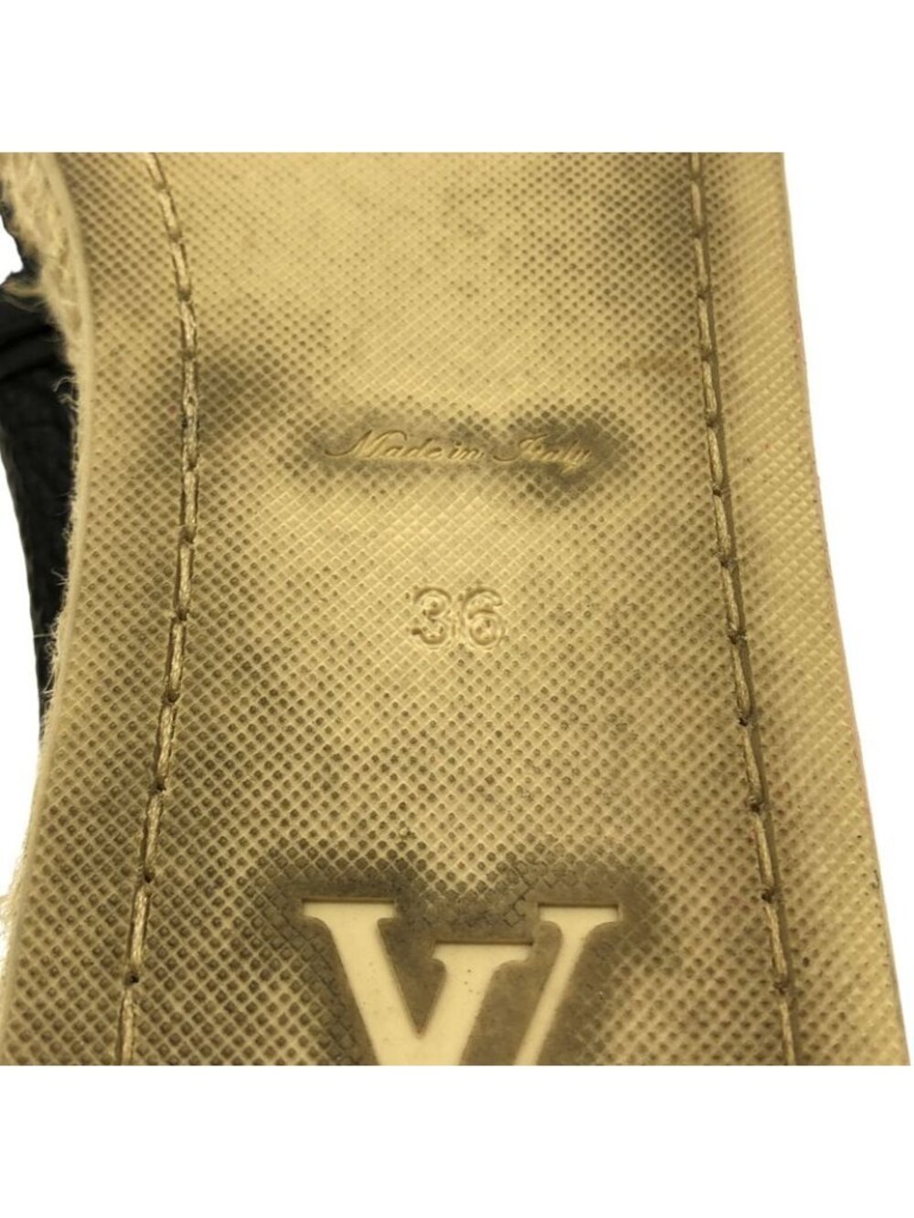 Louis Vuitton Ma1106 Espadrilles Monogram Flower Leather Slip-on Black 36 - Picture 6 of 7